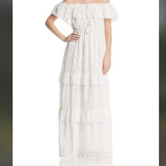 Catherine Malandrino white dress, off shoulder, size S, missing tassel. - Picture 1 of 9
